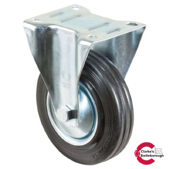 Transport Castor Wheel 125mm Fixed 100kg Rubber Black