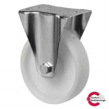 Transport Castor  Solid Wheel 125mm Fixed 175kg  White