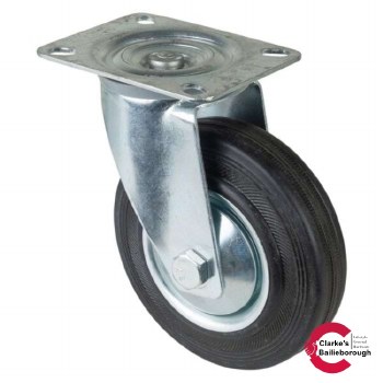 Transport Castor Wheel 125mm Swivel100kg Rubber Black
