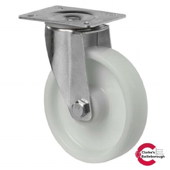 Transport Castor  Solid Wheel 125mm Swivel 175kg  White