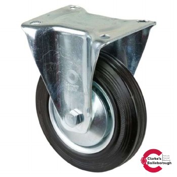 Transport Castor Wheel 160mm Fixed 135kg Rubber Black