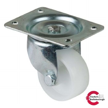 Transport Castor Wheel 58mm Swivel 80kg White