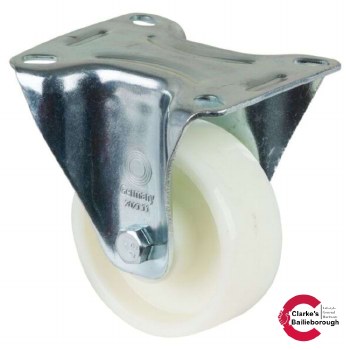 Transport Castor  Solid Wheel 80mm Fixed 125kg  White