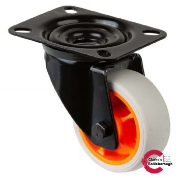 Transport Castor Wheel 80mm Swivel 100kg Orange/Black