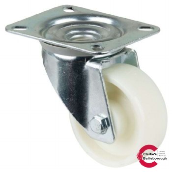Transport Castor  Solid Wheel 80mm Swivel 125kg  White