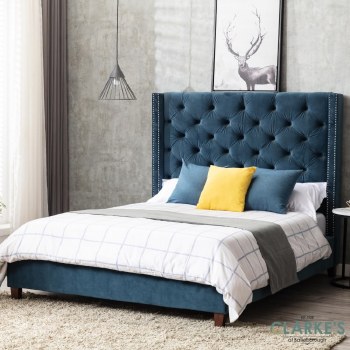 Chelsea Velvet 5ft Bed Frame Midnight Blue