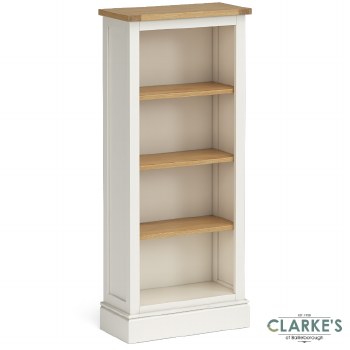 Chichester Ivory Slim Bookcase with Oak Shelves