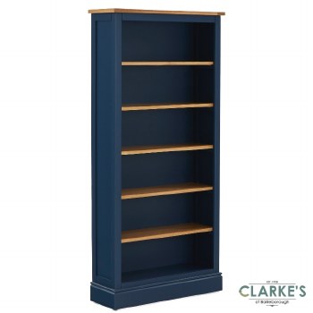 Chichester Navy Large Bookcase with Oak Shelves