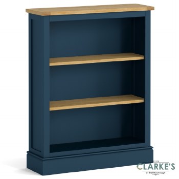 Chichester Navy Low Bookcase with Oak Shelves