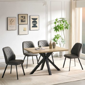 Christine Dining Set - 120cm Scratch Resistant Table and 4 Chairs