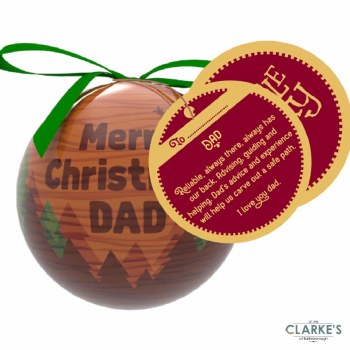 Christmas Gifting Bauble with Sentiment Card - Merry Christmas Dad