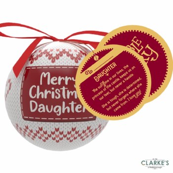 Christmas Gifting Bauble with Sentiment Card - Merry Christmas Daughter