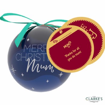 Christmas Gifting Bauble with Sentiment Card - Merry Christmas Mum