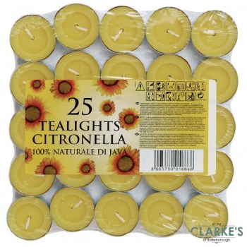 Citronella Tealight Candles 25 Pack
