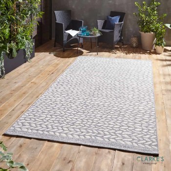 Coast A055 Outdoor Rug Grey / Cream 120 x 170cm