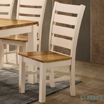 Columbia Dining Chair Cream with Oak Seat
