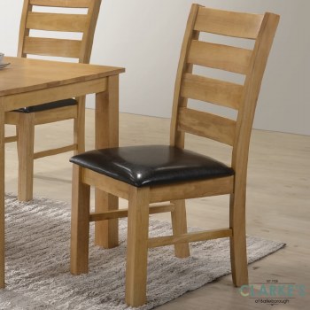 Columbia Dining Chair Oak with  PU Seat