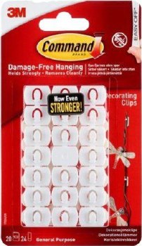 Command 3M 40 Decorating Clips White
