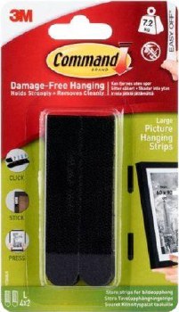 Command 3M Large Picture Hanging Strips Black