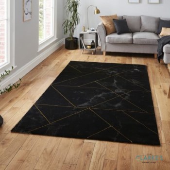 Craft 23299 Black / Gold Rug  160 x 220cm
