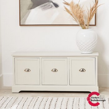 Croft Linen Pine Wood 3 Drawer Unit