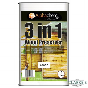 Cromar 3 in 1 Wood Preserver Green 5 Litre