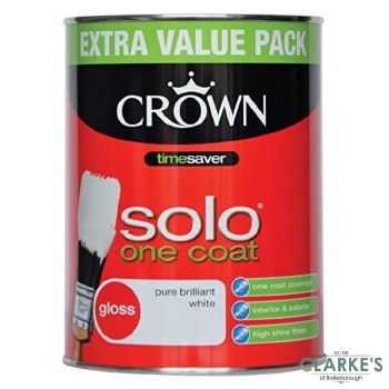 Crown Solo One Coat Gloss White 3 Litre
