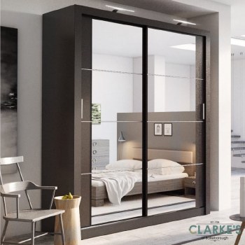 Cuba 1.8m Sliding Robe Black