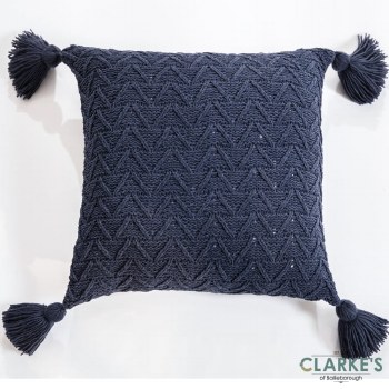 Cushion Tilly Texture Tassel Blue