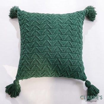 Cushion Tilly Texture Tassel Green