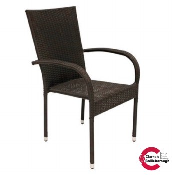 Dark Wicker Stackable Garden Chair