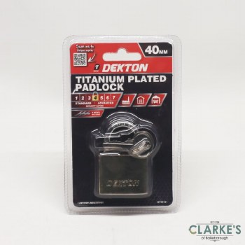 Dekton Titanium Plated Padlock 40mm