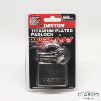 Dekton Titanium Plated Padlock 50mm
