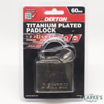 Dekton Titanium Plated Padlock 60mm