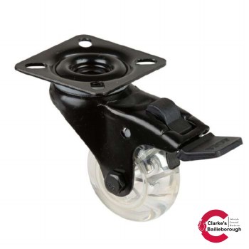 Design Castor Wheel 50mm With Brake 40kg Clear Wheel