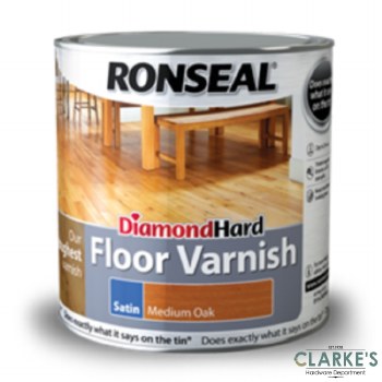 Ronseal Diamond Hard Floor Varnish Medium Oak 2.5 Litre