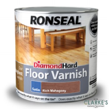 Ronseal Diamond Hard Floor Varnish Rich Mahagony 2.5 Litre