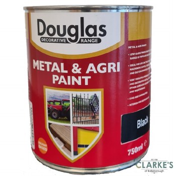 Douglas Metal and Agri Paint Black 750ml