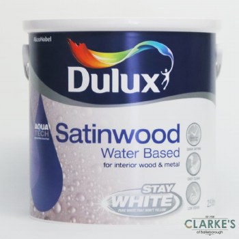 Dulux AquaTech Satinwood Water Based White Paint 2.5 Litre