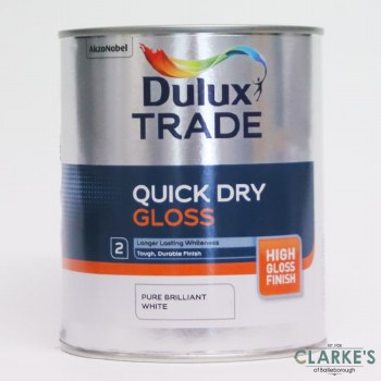 Dulux Trade Quick Dry Gloss White Paint 1 Litre