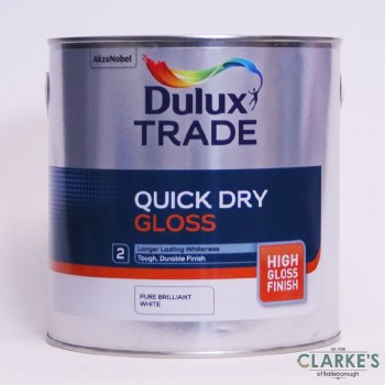 Dulux Trade Quick Dry Gloss White Paint 2.5 Litre