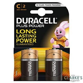 Duracell Plus Power C Batteries 2 Pack