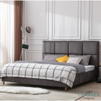 Duval Velvet 5ft Bed Frame Pirate Grey