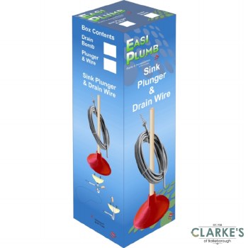 Easi Plumb Sink Plunger and Drain Wire Set