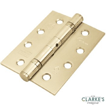 Brass Plated Ball Bearing Hinges 4" Pack of 3