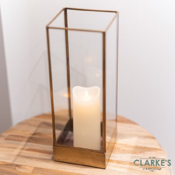 Esha Lantern Antique Brass Slim