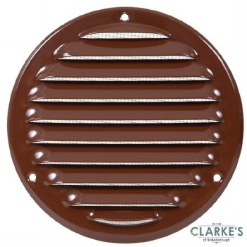 Round Metal Vent Grille Brown 125mm