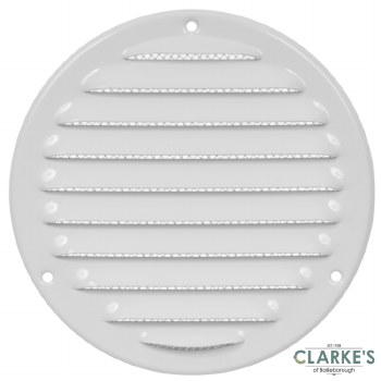 Round Metal Vent Grille White 125mm