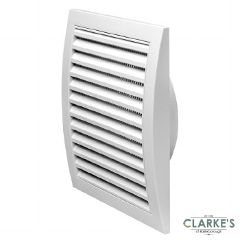 Plastic Square Vent Grille N-Series White 190x190x150mm