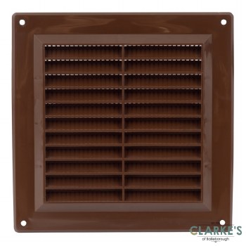 Rectangular Plastic Vent Grille Brown 150mm